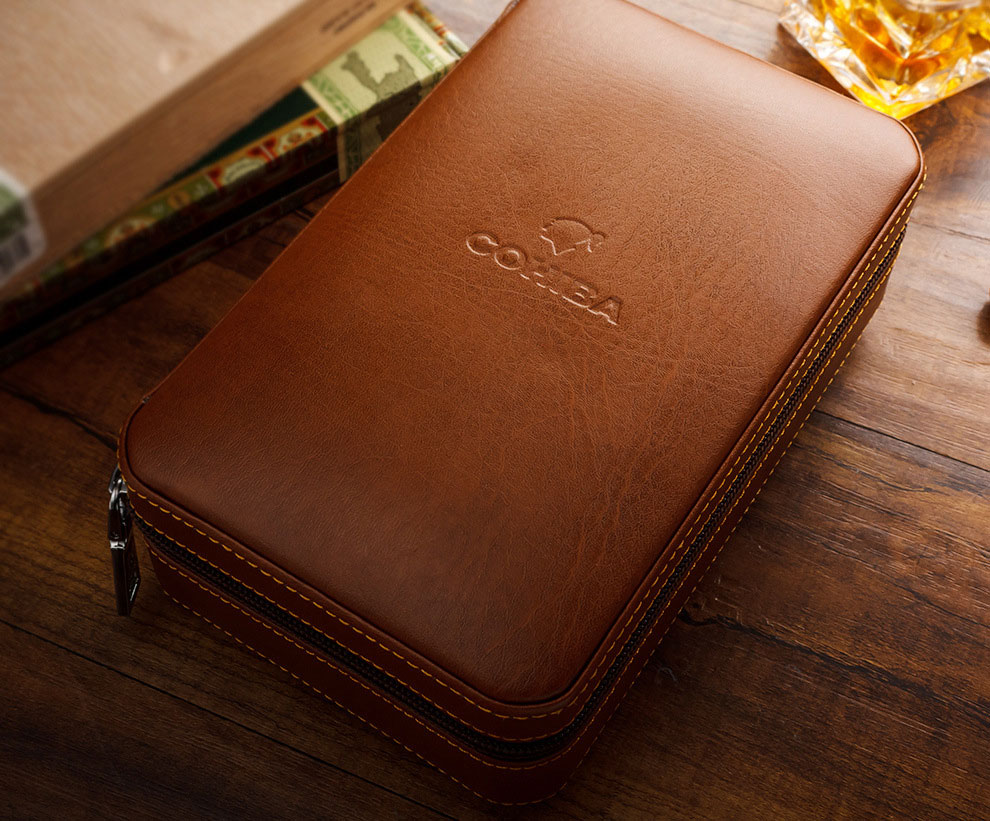 Hộp bao da giữ ẩm cầm tay cigar