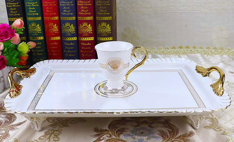 Ấm trà versace khay