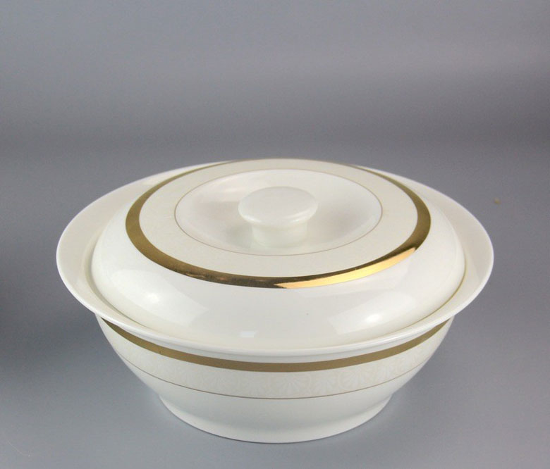 Bộ bát sứ xương hai viền vàng