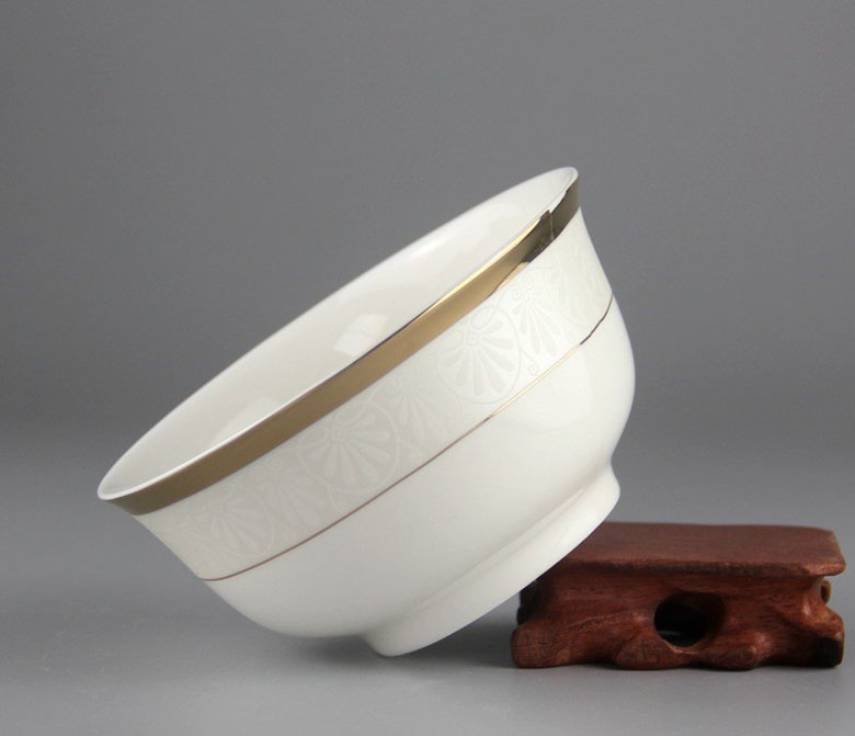 Bộ bát sứ xương hai viền vàng