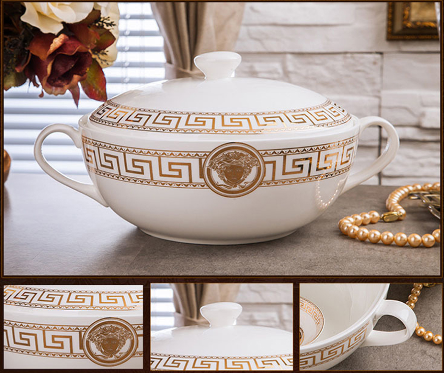 Bộ bát đĩa Versace trắng