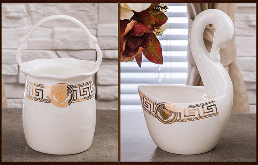 Bộ bát đĩa Versace trắng