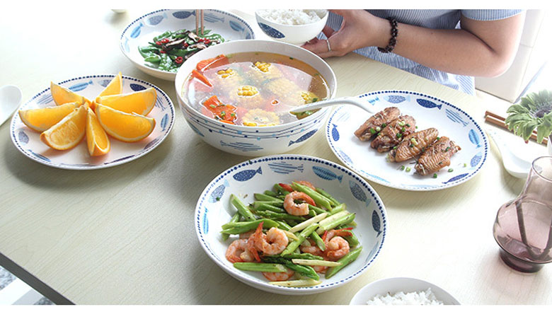 Bộ bát họa tiết cá