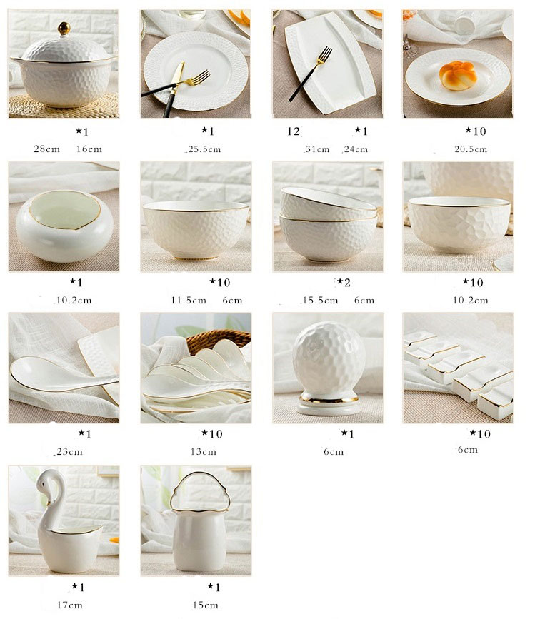 Bộ bát giọt nước viền vàng