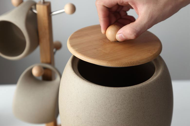 Bình trống nâu 4 chén