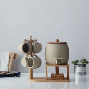 Bình trống nâu 4 chén