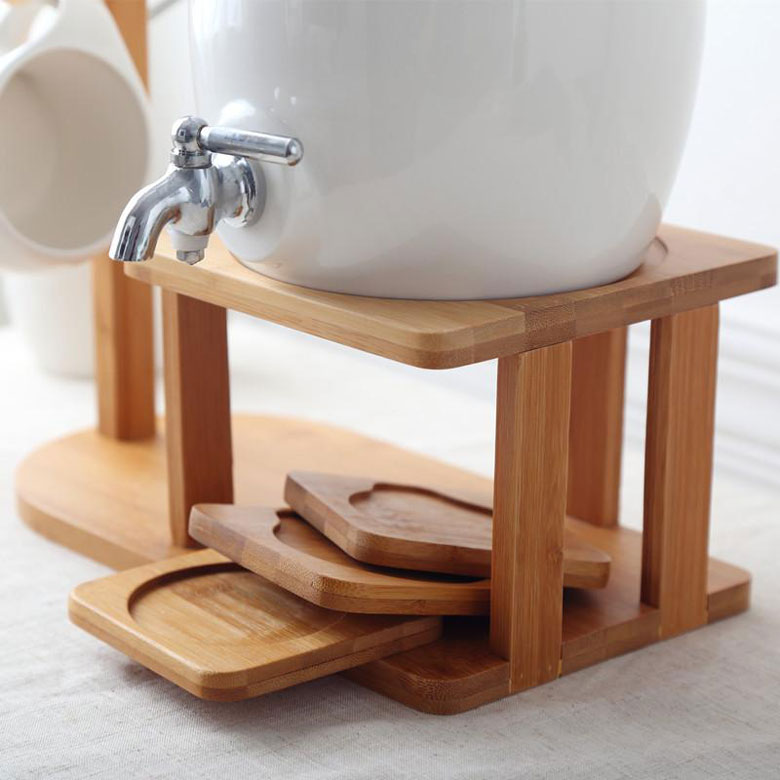 Bình trống trắng 4 chén