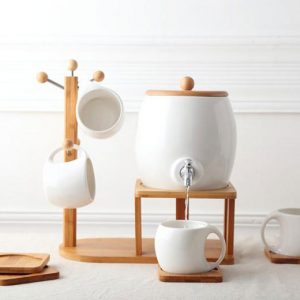 Bình trống trắng 4 chén