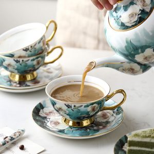 Bộ ấm trà sứ hoa mộc lan