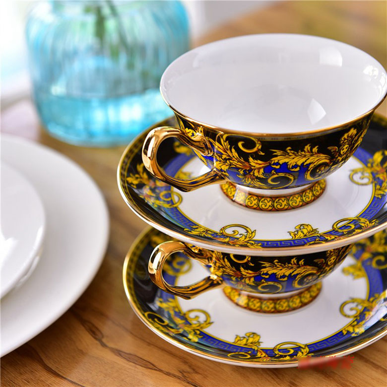 Bộ ấm trà Versace cao cấp vàng xanh