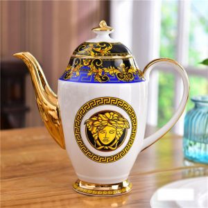 Bộ ấm trà Versace cao cấp vàng xanh