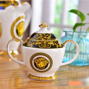 Bộ ấm trà Versace cao cấp vàng xanh