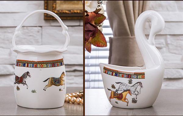 Bộ bát ngựa sứ xương Hermes Paris