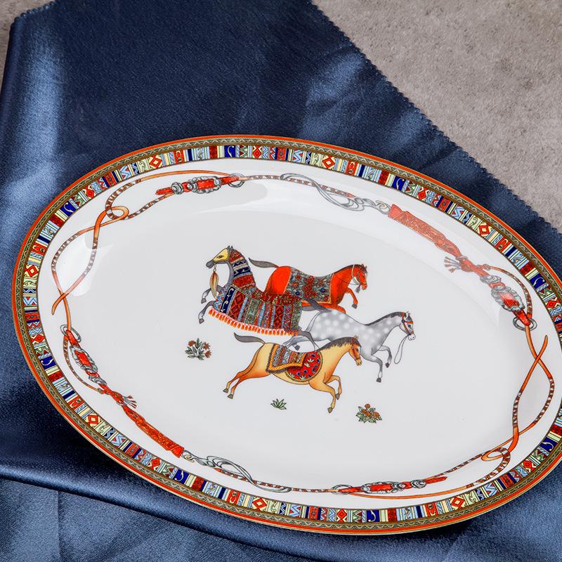 Bộ bát ngựa sứ xương Hermes Paris