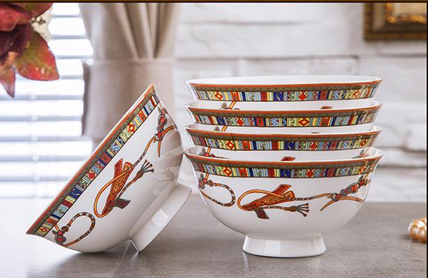 Bộ bát ngựa sứ xương Hermes Paris