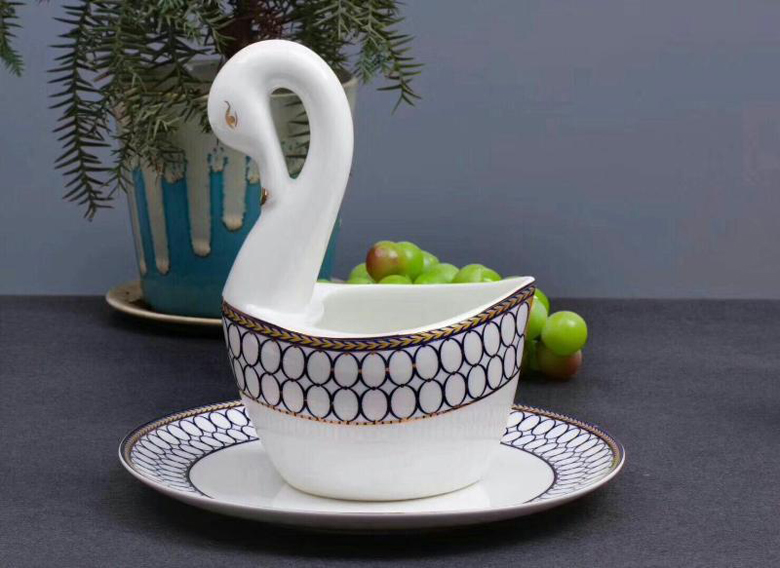 Bộ bát sứ xương tròn xanh kiểu Pháp