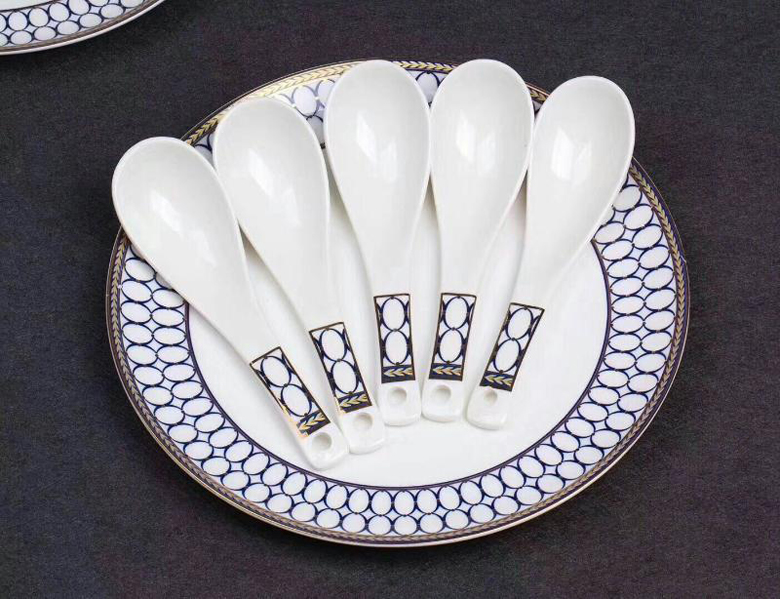 Bộ bát sứ xương tròn xanh kiểu Pháp