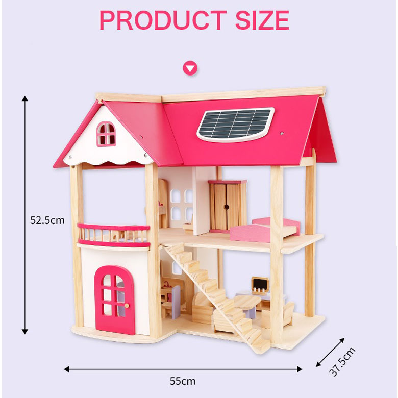 Bộ đồ chơi ngôi nhà gỗ Pink House