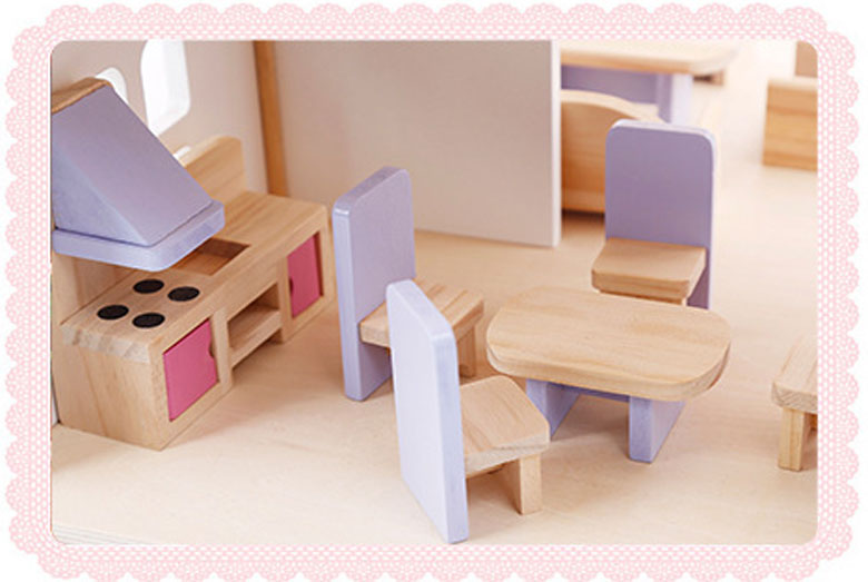 Bộ đồ chơi ngôi nhà gỗ Pink House