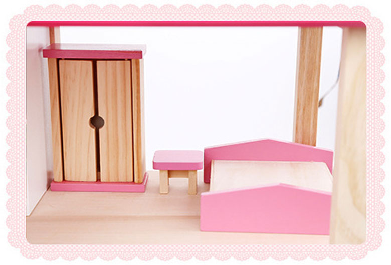 Bộ đồ chơi ngôi nhà gỗ Pink House