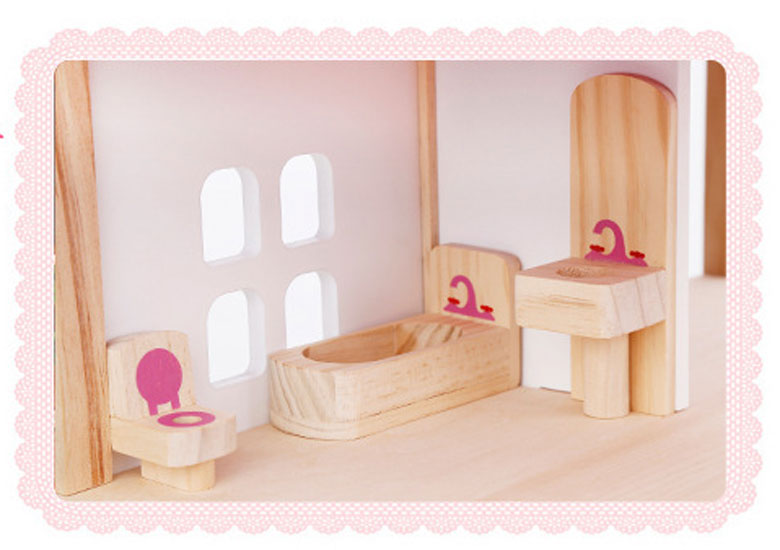 Bộ đồ chơi ngôi nhà gỗ Pink House