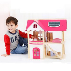 Bộ đồ chơi ngôi nhà gỗ Pink House