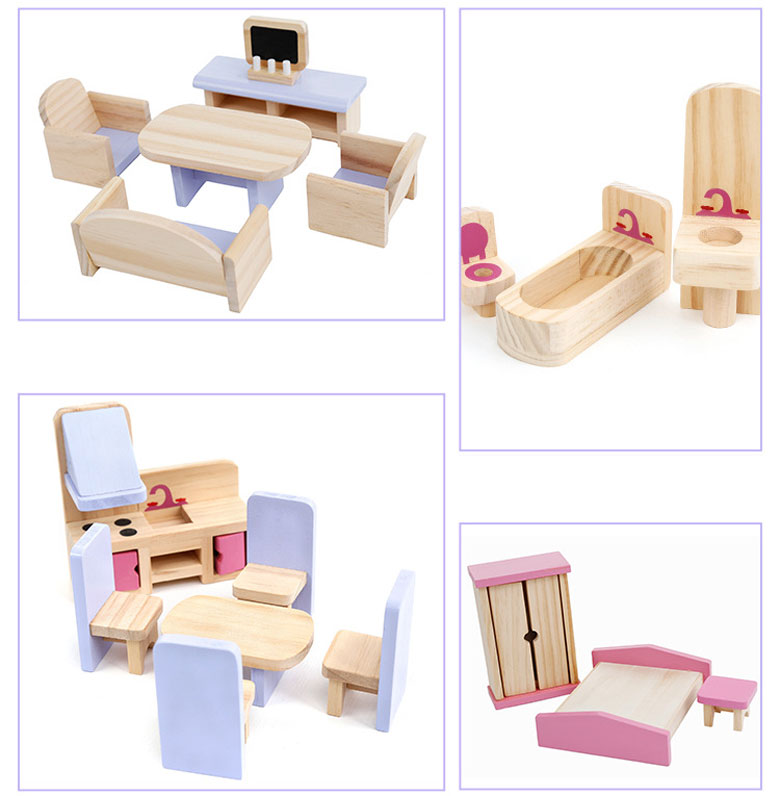 Bộ đồ chơi ngôi nhà gỗ Pink House