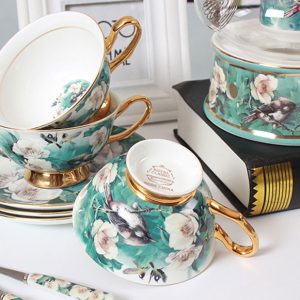 Bộ ấm trà sứ hoa mộc lan bếp nến