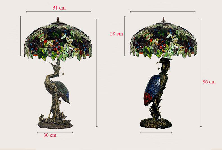 Đèn bàn thân hạc Tiffany