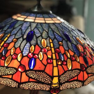 Đèn cây Tiffany chuồn chuồn tím