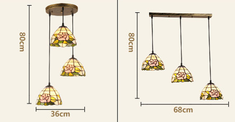 Đèn chùm thả trần tiffany rose