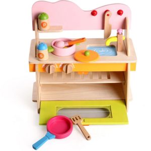 Bộ đồ chơi bếp gỗ nhỏ