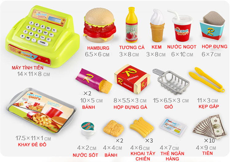 Bộ đồ chơi fastfood