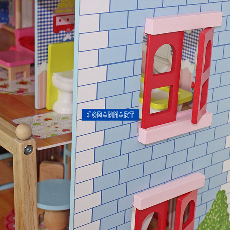 Bộ đồ chơi ngôi nhà bằng gỗ Pink Dream