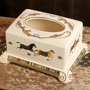 Hộp khăn giấy sứ ngựa