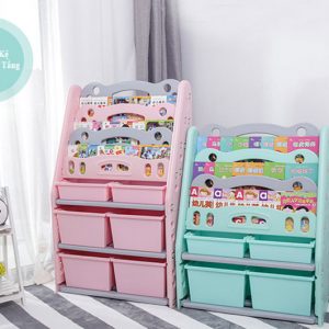 Kệ sách nhựa cho bé kèm hộc ba tầng