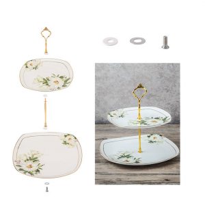 Khay bánh hai tầng hoa cúc