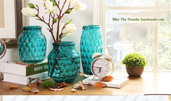 Lọ hoa thủy tinh blue