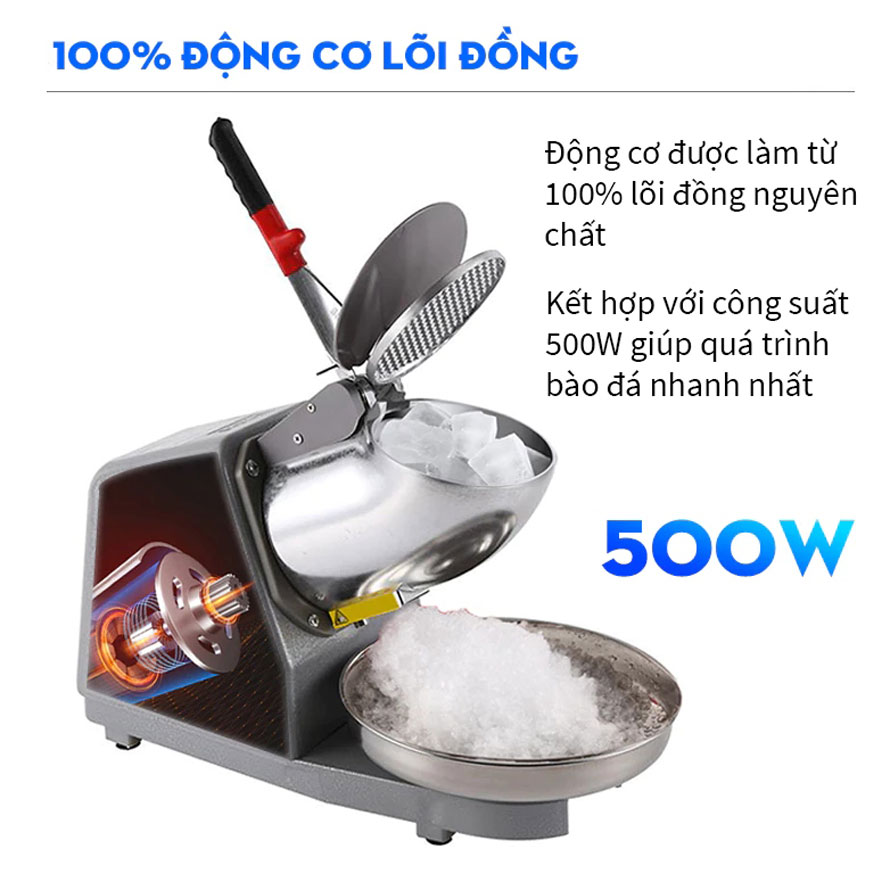 Máy bào đá tuyết 2 lưỡi bào 2 nắp DR207