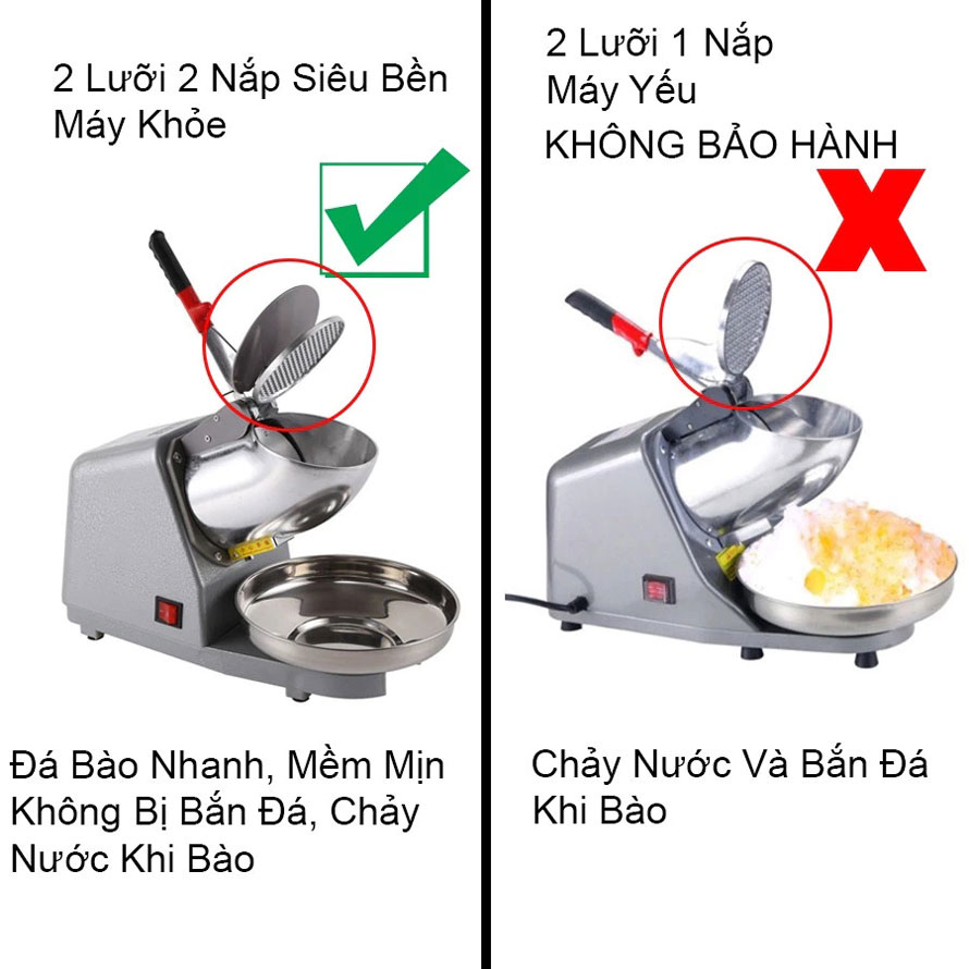 Máy bào đá tuyết 2 lưỡi bào 2 nắp DR207