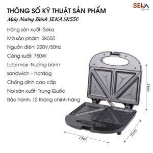 Máy làm bánh kẹp bánh waffle SEKA SK550