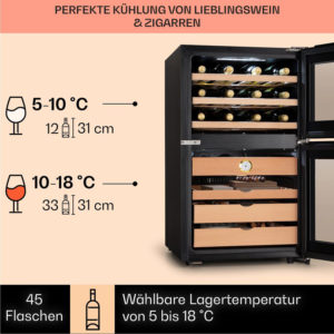 Tủ bảo quản cigar và rượu vang 2 trong 1