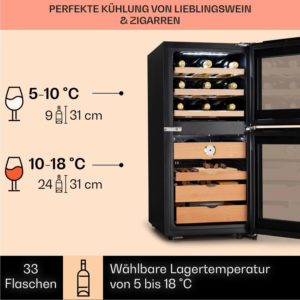 Tủ bảo quản cigar và rượu vang 2 trong 1