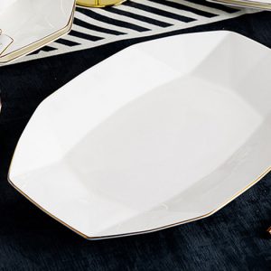 Bộ bát đĩa sứ xương bát giác