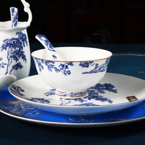 Bộ bát sứ xương 62 chi tiết họa tiết cổ phong cách Trung Hoa