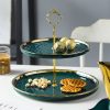 Khay bánh kẹo sứ hai tầng