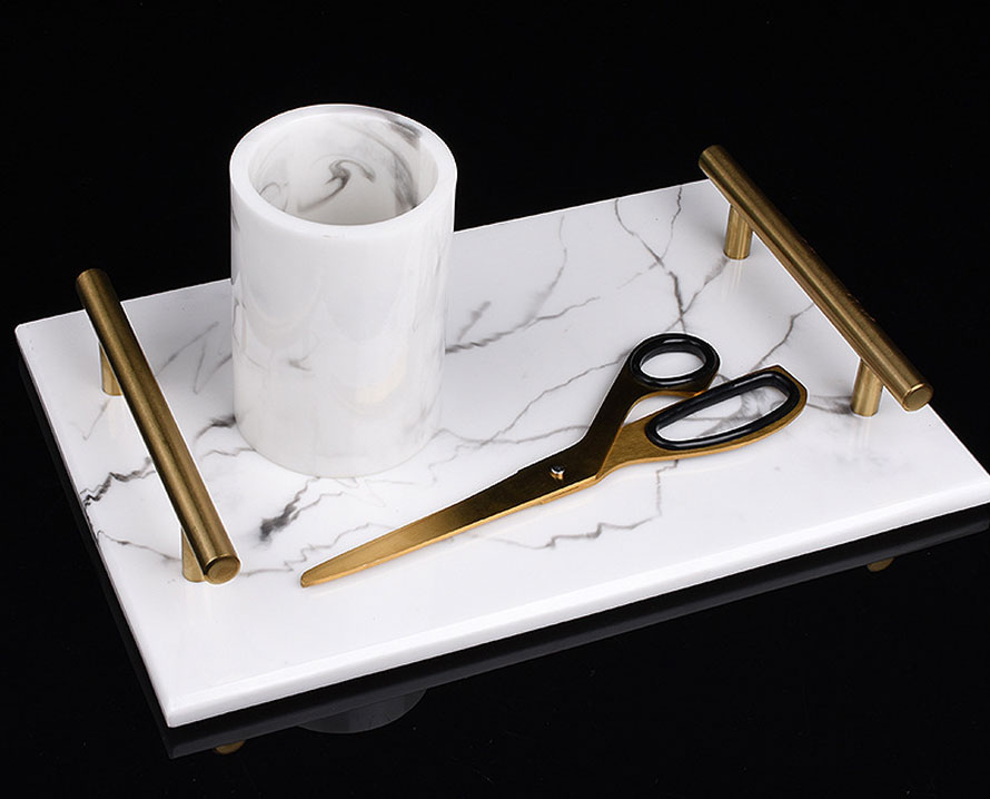 Set phòng tắm vân đá vuông