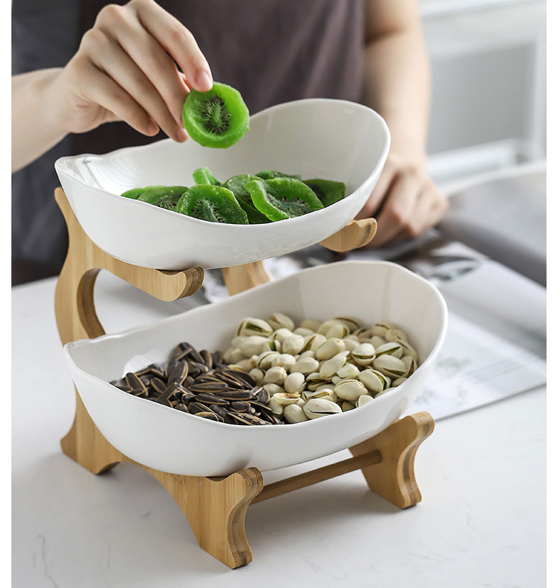 Khay quả khay bánh kẹo bậc thang hai tầng