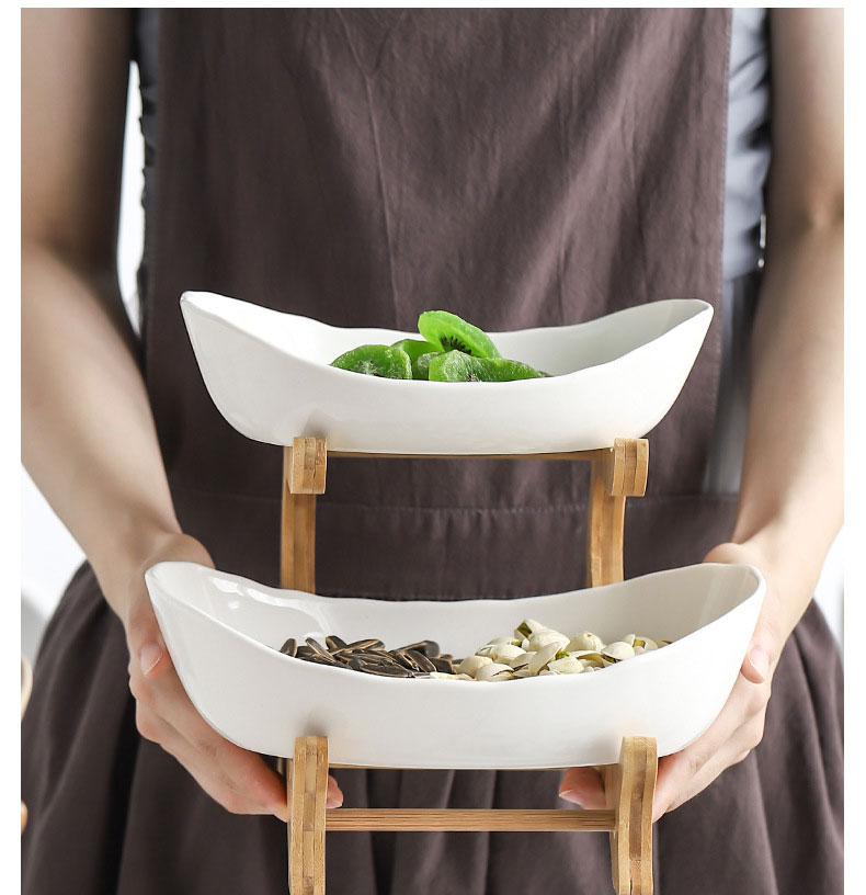 Khay quả khay bánh kẹo bậc thang hai tầng