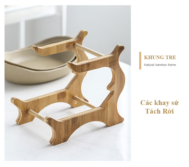 Khay quả khay bánh kẹo bậc thang hai tầng